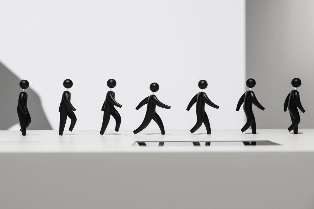3D animation showing a walking pictogram figure, bringing symbols to life.