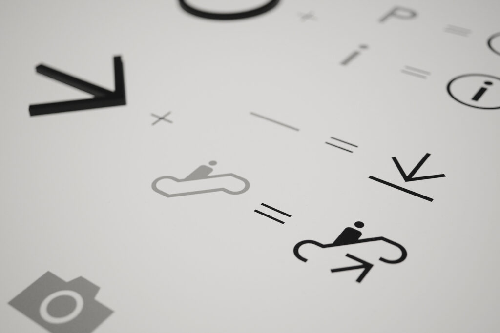 Visual breakdown of the design elements that form each pictogram.